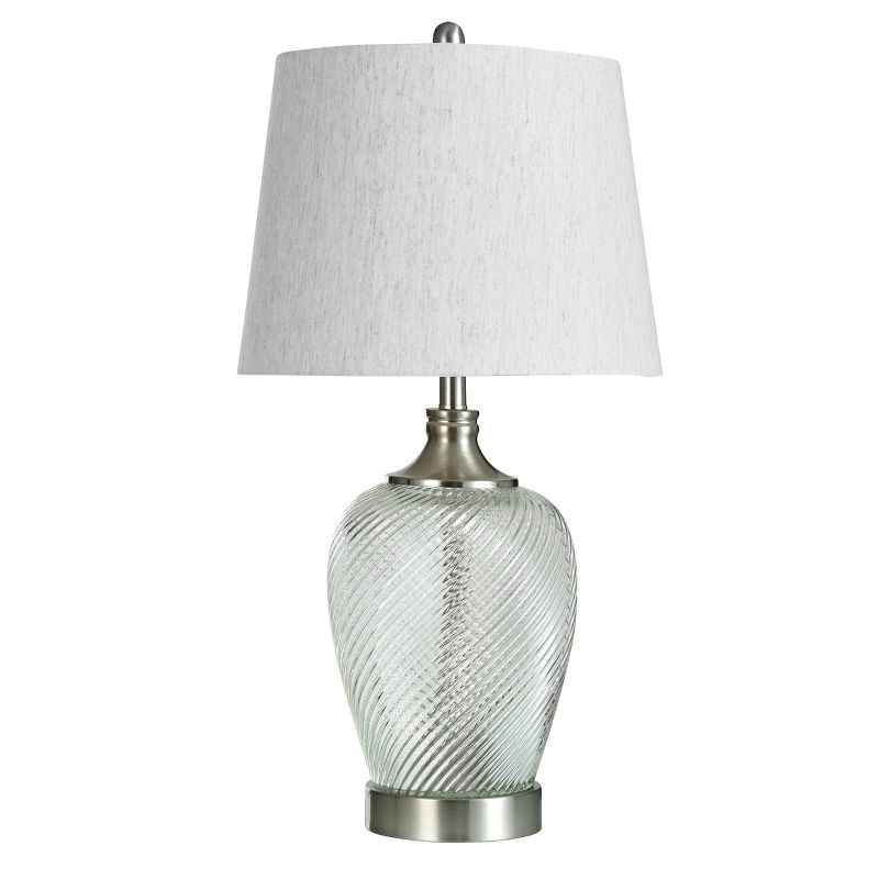 Elyse Ribbed Clear Glass Table Lamp - StyleCraft, 6 of 7