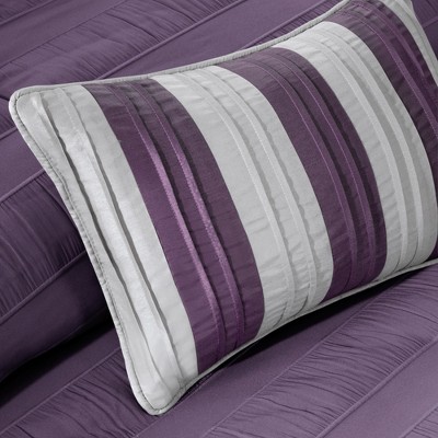 Plum Queen 7-Piece Ruched Comforter Set
