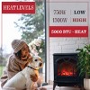 Classic Electric Fireplace - Freestanding Indoor Wood Stove Heater for Living Rooms, Bedrooms, and Areas Up to 400-Square-Feet by Northwest (Black) - 3 of 4