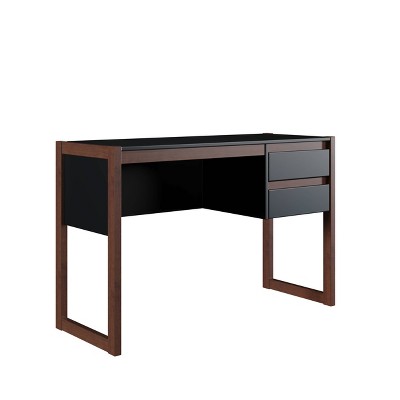 Sierah 2 Drawer Desk Black/Walnut - Linon