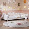 Upholstered Daybed with Cloud-Shaped Backrest, No Box-spring Needed, White - 3 of 4