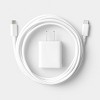 USB-C Wall Charger with 10ft USB-C to USB-C Cable 2 Pack Home Charging Kit - dealworthy™ White - 2 of 4