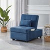 Multi-Functional Folding Ottoman Breathable Linen Fabric Recliner Chair Bed With Adjustable Backrest Modern Convertible Chair - 2 of 4