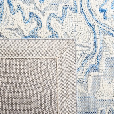 Hand-Tufted Blue and Ivory Wool 3'x5' Area Rug
