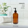 Cornucopia Brands 8oz Amber Glass Pump Bottles 4pk; Empty Boston Round Bottles w/Black Plastic Lotion Pumps - 3 of 4