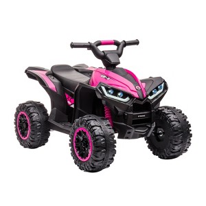 12V Ride On Toy ATV, Battery Powered 4 Wheeler Quad Car, Electric ATV with Remote Control, Music, Horn, Monitor Display, LED Lights for Toddlers 3-10 - 1 of 4