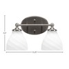 Toltec Lighting Capri 2 - Light Vanity in  Brushed Nickel with 6.25" White Marble Shade - 2 of 2