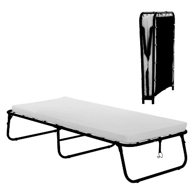 FDW Portable Folding Bed Guest Bed Folding Cot with Thick & Soft Mattress, White