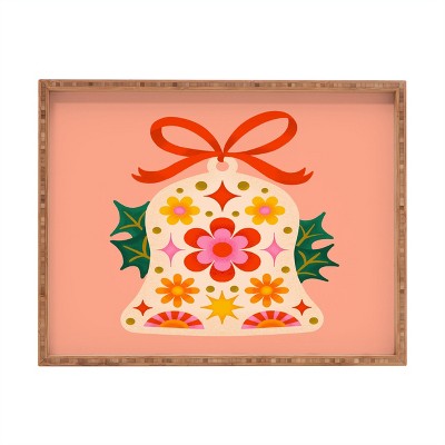 Jessica Molina Retro Christmas Sleigh Bell Rectangular Tray -Deny Designs