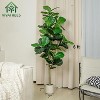 6FT Fiddle Leaf Fig Artificial Tree with White Planter Pot, Faux Floor Plant, Indoor and Outdoor Fake Plants for Home Office Decor. - 2 of 4