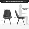 2-Pack Black PU Leather Dining Chairs - Diamond Stitch Ergonomic Design w/Iron Frame - 4 of 4