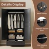 Mlezan 72" Wardrobe: Metal Armoire with Drawer, 2 Doors, Adjustable Shelves & Hanging Rod. Ideal for Bedroom Storage and Organization. - 4 of 4