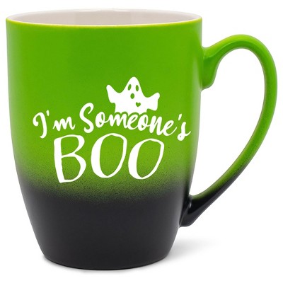Elanze Designs I'm Someone's Boo Two Toned Ombre Matte Green and Black 12 ounce Ceramic Stoneware Coffee Cup Mug
