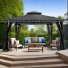 COWLOWN 13x11 Ft Spacious Canopy Gazebo with Netting, Double Roof and Corner Frame Shelves for Patio, Garden and Poolside Use - 3 of 4