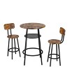 PAGED Modern 3-Piece Dining Set with 1 Bar Table (Middle Shelf) & 2 Backed Bar Stools for Kitchen/Dining Room - 4 of 4