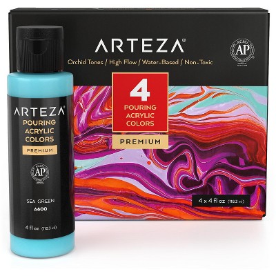 Arteza Acrylic Pouring Paint Kit, 120 ml Bottle Set, Orchid Tones - 4 Pack (ARTZ-2847)