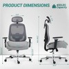 Bosmiller Ergonomic Mesh Office Chair, Comfy Desk Chair, Big and Tall Executive Office Chair with 4D Arms, 2D Lumbar Support, Adjustable Headrest - 2 of 4