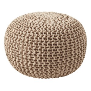 Round Pouf Foot Stool Ottoman by Sweet Home Collection - 1 of 4