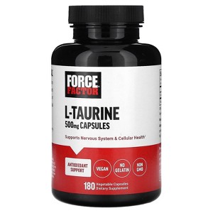 Force Factor L-Taurine, 180 Vegetable Capsules (250 mg per Capsule) - 1 of 4