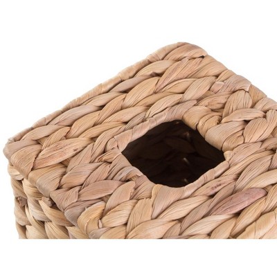 Natural Water Hyacinth Wicker Square Tissue Box Cover