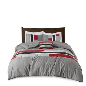 Gracie Mills Nyssa Urban Striped Comforter Set - 1 of 4