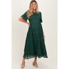 Pinkblush Forest Green Floral Lace Maternity Midi Dress - 2 of 4