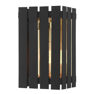 Livex Lighting Greenwich 1 - Light Wall Light in  Black/Satin Brass - 1 of 4