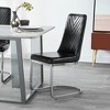 HomeRoots Set of Two Black and Silver Upholstered Dining Side Chairs - 2 of 4