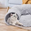 SEVOBAL Pet Beds Cat Tunnel with Cat Bed for Indoor, Soft Plush Peekaboo Cat Cave Donut Tunnel, for Cats Kittens, Rabbit, Gray, 35.83"*35.83"*11.42" - 3 of 4