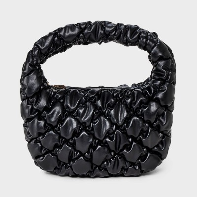 Bubble Quilted Clutch Handbag - A New Day™ Black