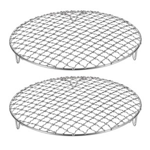 Unique Bargains Stainless Steel Round Cross Wire Barbecue Grill with Legs - 1 of 4