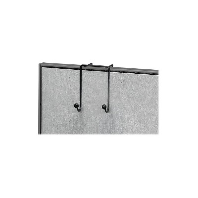 Black Plastic Double Coat Hook for Cubicle Walls