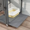 YOOCOZZ Catio  Indoor and Outdoor Cat Enclosure Window Access, 4 Tiers Cat House with Wheels, Resting Box & Waterproof Roof-Gray - 4 of 4