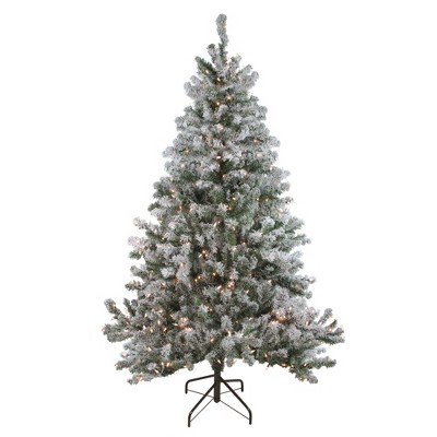 Northlight 7' Prelit Artificial Christmas Tree Flocked Balsam Pine - Clear Lights