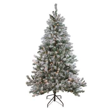 Northlight 7' Prelit Artificial Christmas Tree Flocked Balsam Pine - Clear Lights
