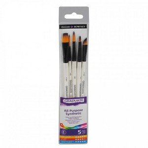Daler-Rowney Graduate Watercolor Detail Brush Set, Synthetic, 5 Pieces - 1 of 1