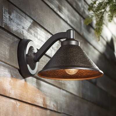 Aspen Bronze Dimmable Outdoor Wall Light, 13" Direct Wired