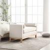GDFStudio Julian Elegant Upholstered Boucle 53.5" Ottoman with Bolster Pillows and Rubber Wood Leg - 3 of 4