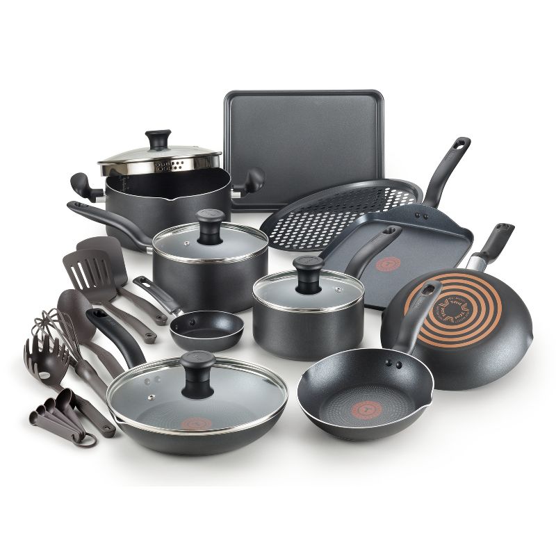 T-fal 20pc  Simply Cook Nonstick Cookware Set Black, 1 of 15