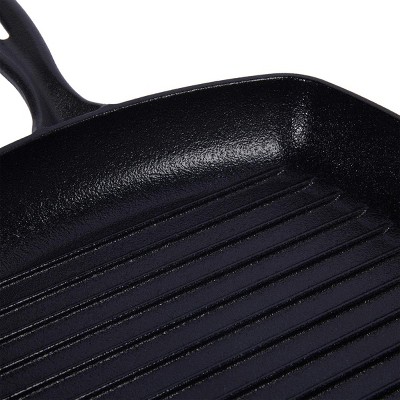 GraniteStone 10.25 inch Pre-Seasoned Cast Iron Square Grill Pan
