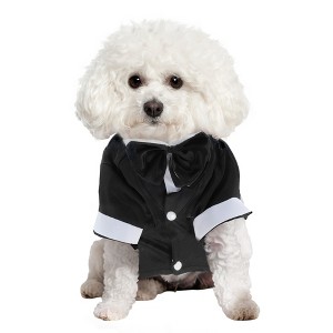 Unique Bargains Stylish Dog Tuxedo Black 1 Pc - 1 of 4