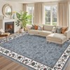 Washable Rugs for Bedroom Farmhouse Floral Floor Mats with Non-Slip Backing, Ultra-Soft Low Pile Living Room Carpet - 2 of 4