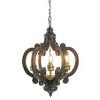 20.5"x24" 6-Light Chandelier Ceiling Light Antique Black - A&B Home: Wrought Iron Pendant, Glass Shades, UL Listed - 3 of 4