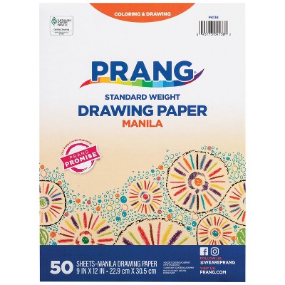 9"x12" Manila Drawing Paper 50 Sheets - Prang: Uncoated Off-White Construction Paper, 9x12 Inches, 50 Sheets, Art Supplies