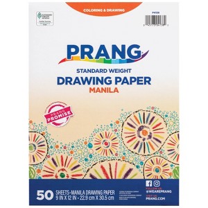 9"x12" Manila Drawing Paper 50 Sheets - Prang: Uncoated Off-White Construction Paper, 9x12 Inches, 50 Sheets, Art Supplies - 1 of 4