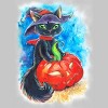 Men's Design By Humans halloween. the witch cat By POLINART T-Shirt - 2 of 4