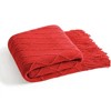 Inhand Knitted Gift Throw Blanket for Couch and Bed, 50"x60" Romatic Lightweight Decorative with Tassel, Farmhouse Warm Woven for Women - 4 of 4