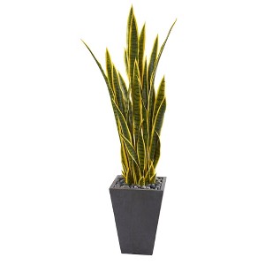 Nearly Natural 4.5-ft Sansevieria Artificial Plant in Slate Planter - 1 of 1