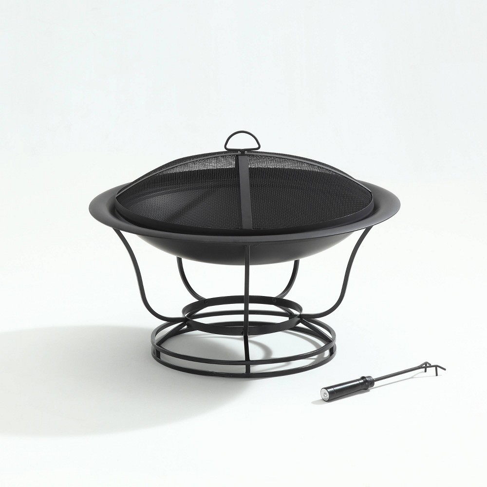 Photos - Electric Fireplace Crosley Buckner Firepit - Black  