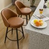 Swivel Bar Stools Set of 2,  Counter Bar Chairs with Back and Metal Legs, Upholstered Barstools  for Kitchen Island, Dining Room - 2 of 4